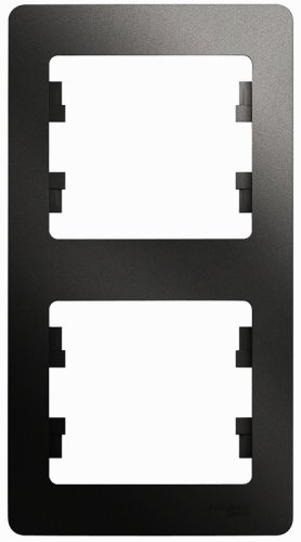 Рамка вертикальная Systeme Electric Glossa 2-м. антрацит фото Рамка вертикальная Systeme Electric Glossa 2-м. антрацит картинка